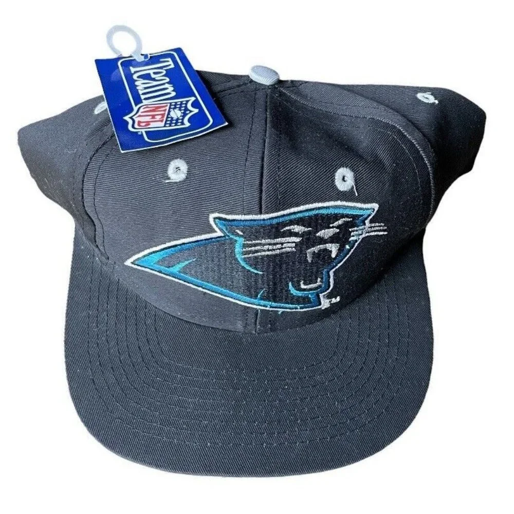 NWT Logo 7 Carolina Panthers VTG Snapback Hat Cap Spellout 90s